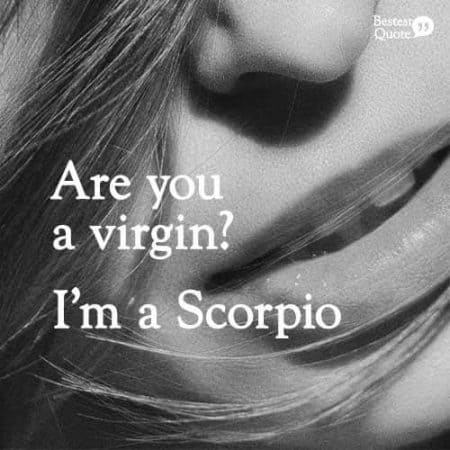 Are you a virgin? I'm a Scorpio. Funny Scorpio Quote