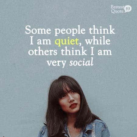 Some people think I am quiet, while others think I am very social. Ambivert Quotes